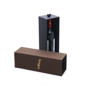 China Champagne Paper Box Packaging Single Bottle Gift Red Wine Luxury Rectangle Cardboard Box wholesale