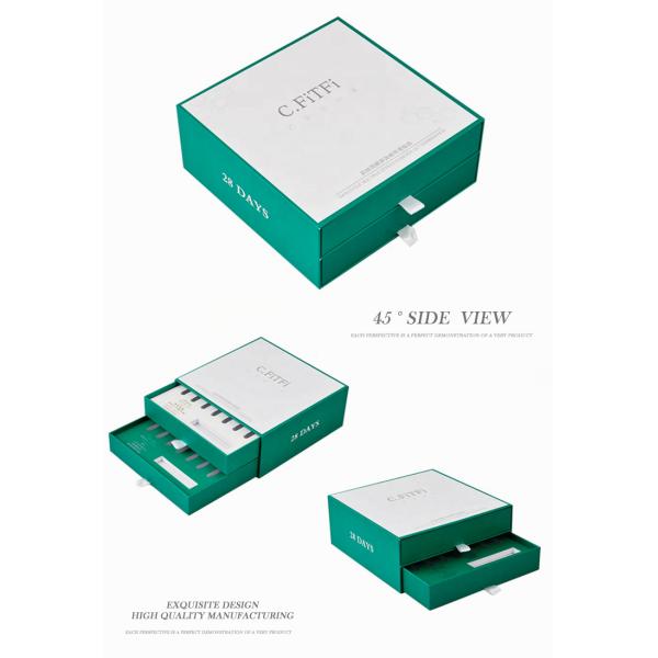 Customized Luxury Rigid Cardboard Two Layer Double Drawer Box Packaging With Sliding Cover
