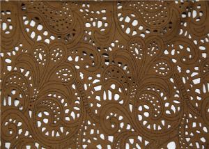 China 0.45 Mm Perforated Leather Fabric , Brown Suede Perforated Leather Material wholesale