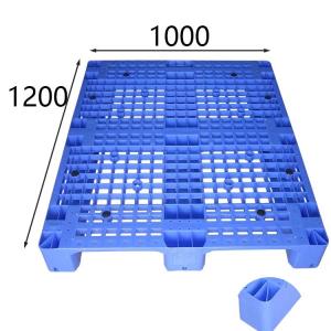 China Static Load 6000 Kg Rackable Plastic Pallets Euro Standard HDPE Blue 1200x1000 wholesale