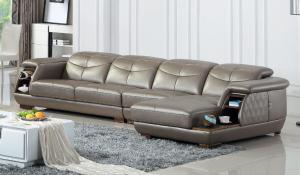 China luxury living room genuine leather sectional sofa with storage wholesale