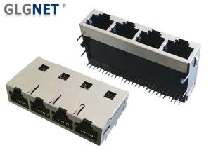 China Side Entry Rj45 Female Connector 4 Ports Through Hole Mounting Type wholesale