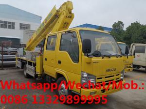 China HOT SALE! ISUZU double cabs 14m hydraulic aerial working platfrom truck, good price 14m truck mounted aerial platform on sale