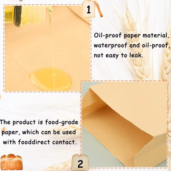 Pinch Bottom Paper Bread Bag Custom Paper Bread Storage Bags Bread Cookie Packaging for Bakery
