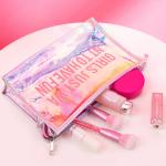 Laser Clear PVC Custom Logo Transparent Toiletry Wash Bag