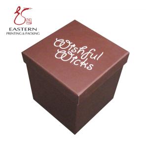 China CMYK Printed Brown Color Candle Packaging Box , Cardboard Boxes With Lids For Gifts wholesale