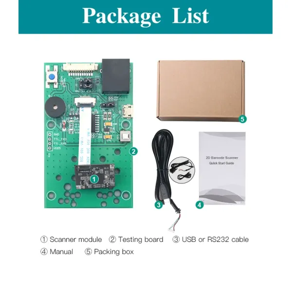 Cost-Effective Embedded 2D CMOS Barcode Scan Engine with 65cm/S Scan Speed and 3mil/0.076mm Reading Precision