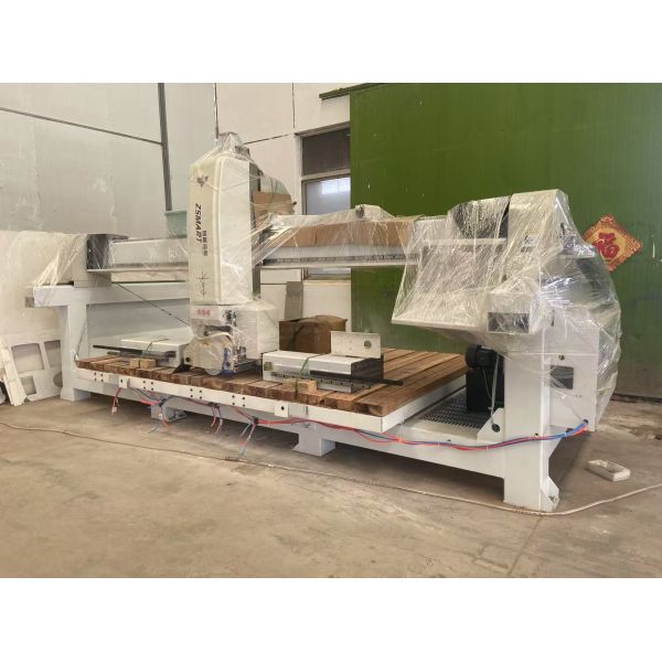 ZEUS 45 Degree Chamfering Machine One Cutting One Edging PLC Control Gear Drive Stone Grinding Engine Motor Pump Bearing 7.5kw