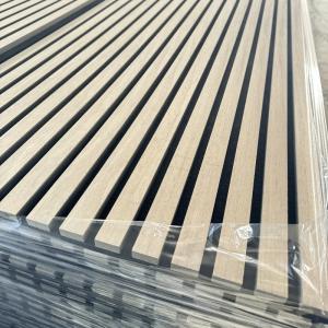 China Acoustic Wood Wall Panels 3D Sound Dampening Panels Wall Decoration Walnut Oak Colors wholesale
