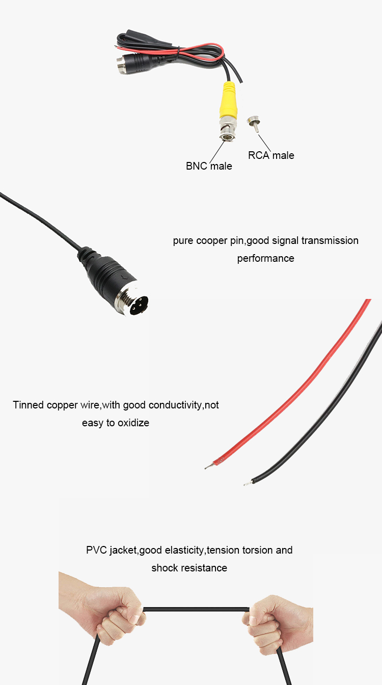 4 Pin M12 Aviation Female To RCA BNC Adapter Cable