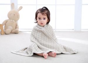 China Knitted Personalized Cotton Baby Blankets , Customized Oblong Unique Baby Bedding Sets wholesale