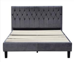 China Tufted Fabric Upholstered Bed Frame Queen Size Headboard Knitted Polyester wholesale