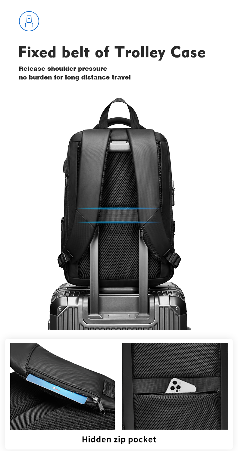 High Quality Waterproof Hard Shell Anti-theft Mochila 15.6 inch Men Business backpack bag usb Laptop Backpack
