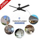 4 Blades AC Motor 61W Black Metal Ceiling Fan 3 Speeds Remote Control