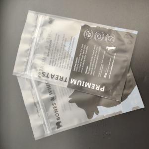 China Stand Up Pet Food Packaging Bag Pouch Flat Bottom Rotogravure Printed With Zippers wholesale