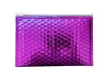 Full color metallic foil padded bubble zipper lock bag cosmetics packaging