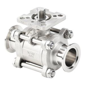 China Thread Connection Stainless Steel 3 Piece Clamp Ball Valve with ISO 9001 Certification wholesale