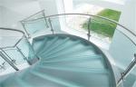 Prefabricated Building Curved Stairs Stainless / Carbon Steel Beam Material