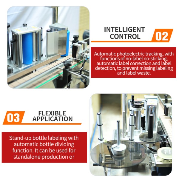 Automatic Round Bottle Orientation Labeling Machine with 40-70 cans/min Output, ±1mm Labeling Accuracy, and 220V 50Hz Power Supply