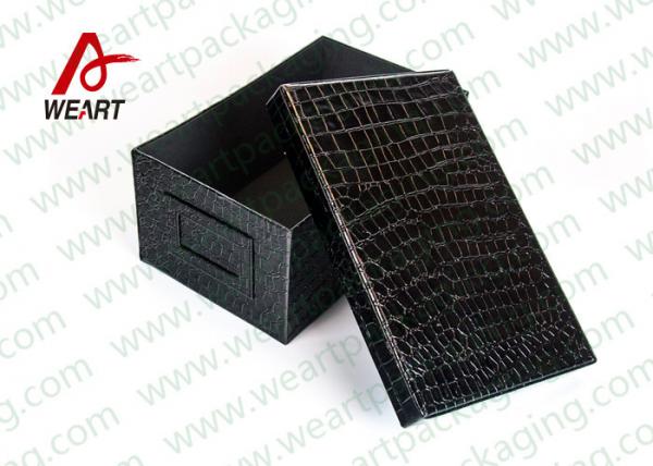 Quality Comestic Products Storage Large Black Cardboard Boxes With Lids For Gifts for sale