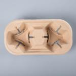 2 Cups paper Biodegradable Bagasse Coffee Cup Holder