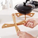Detachable Sustainable Kitchen Tableware Bamboo Plate Holder Multifunctional