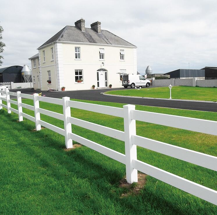 Free Sample 1.2m Height White 3 Rails Heavy Duty Vinyl Fence Horse PVC Farm Fence