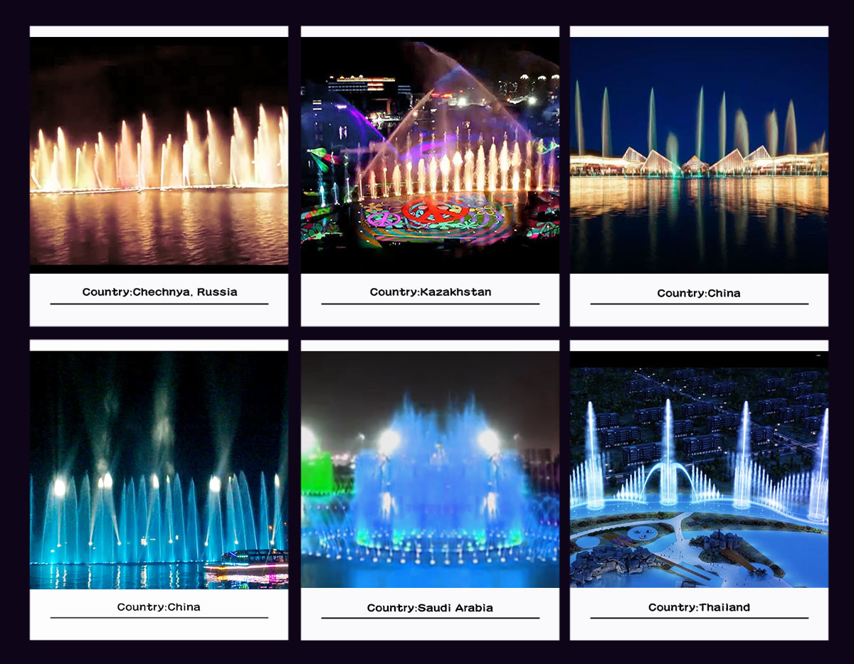 Large Sea Surface Music Dancing Fountain With Various Special Water Shapes