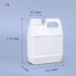 40% PCR Added 1L HDPE Square Barrel Plastic Bucket Jerry Can for Oil Drum from