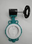 Ptfe Coated Lining Split Body Pneumatic Actuator Wafer Butterfly Valve