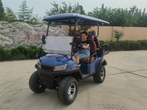 China New Lifted Blue Electric Golf Cart With Disc Brake And Lithium Battery Max Speed 35km/H Road Legal wholesale