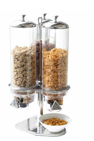 Triple Oat Cereal Dispenser With Stainless Steel Seat , Three Food Division