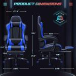 Synthetic Leather Racing Gaming Chair with Massage Lumbar Support and 360 Swivel