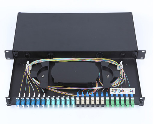 24 Port LC Sliding Patch Panel , 1U Fiber Optic Terminal Box