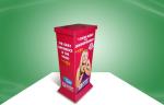Red 4C / 5C / 6C Printing Cardboard Display Unit Dump Bins for Cosmetics
