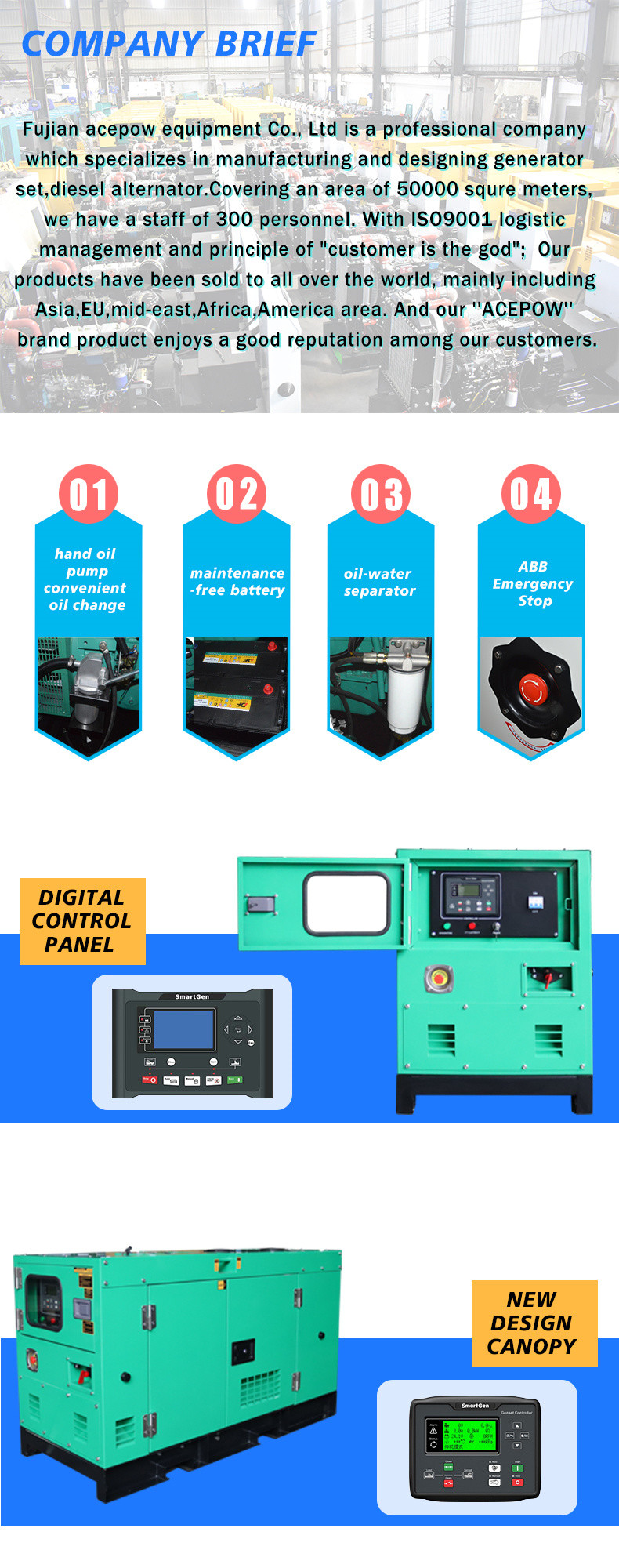 Waterproof 300KVA Copper 400V Silent Backup Generator