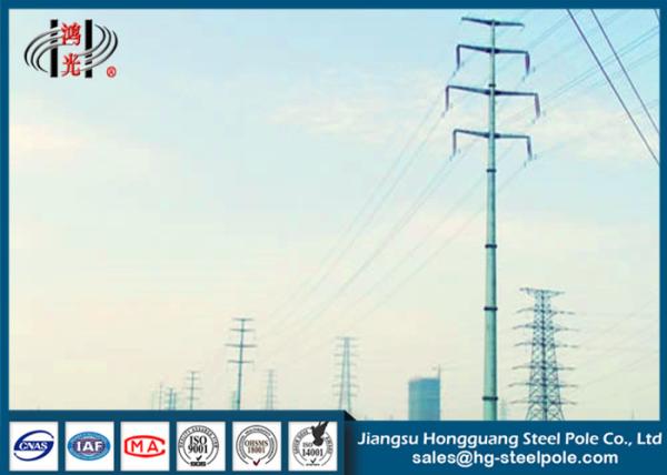 Anti - Corrosive NEA Standard Steel Transmission Pole 30ft Q345 500kg Design