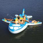 Blue 0.9mm PVC Tarpaulin Big Inflatable Water Toy Floating Airplane
