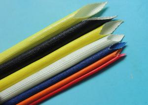 China Flexible UL VW-1 Acrylic Coated Fiber Glass Sleeving / Sleeves for Insulation Wear Resistance wholesale