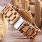 Personalized Genuine Leather Wooden Quartz Watch Winder Wood With Engraved Logo