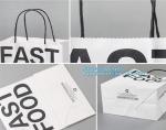 fast food packaging grcoery brown kraft paper shopping carry bags with handles