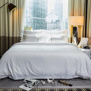 China Luxury Hotel Bedding Sets Plain Dyed White Bed Linen Bedding Sets For Hotel wholesale