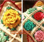 Crochet bed pillow Daisy hand-woven cushion covers Decorative Cushion flower