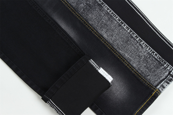 10 Onces Black Black Good Stretch Denim Fabric For Jeans