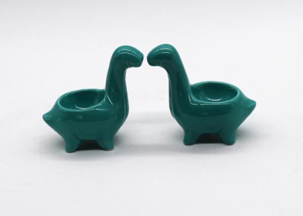 Blue Color Ceramic Candle Holders Dinosaur Shaped Ceramic Egg Holder Hand