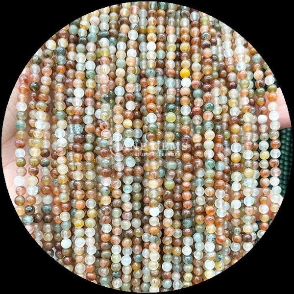 Technique Polished Gemstone Round Shape Garden Quartz Loose Bead Strands for Exquisite Jewelry Designs