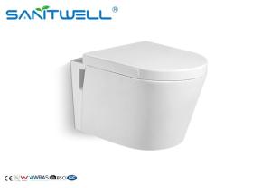 China Ceramic Wall Hanging Commode SWC825 / Water Saving Toilets White Color wholesale