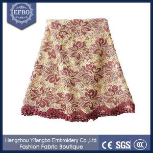 China Flower pattern embroidery hight quality wedding african lace fabric / baby lace fabric on sale