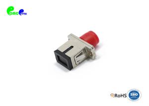 China SC Female - FC Female Simplex Hybrid Fiber Optic Adapter Ceramic Sleeve Red Cup With Metal Material wholesale