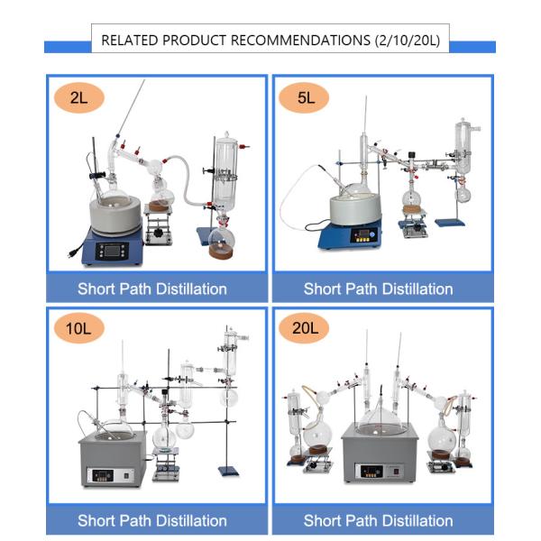 Short Path Distillation Equipment 20L High Borosilicate Glass Corrosion Resistance